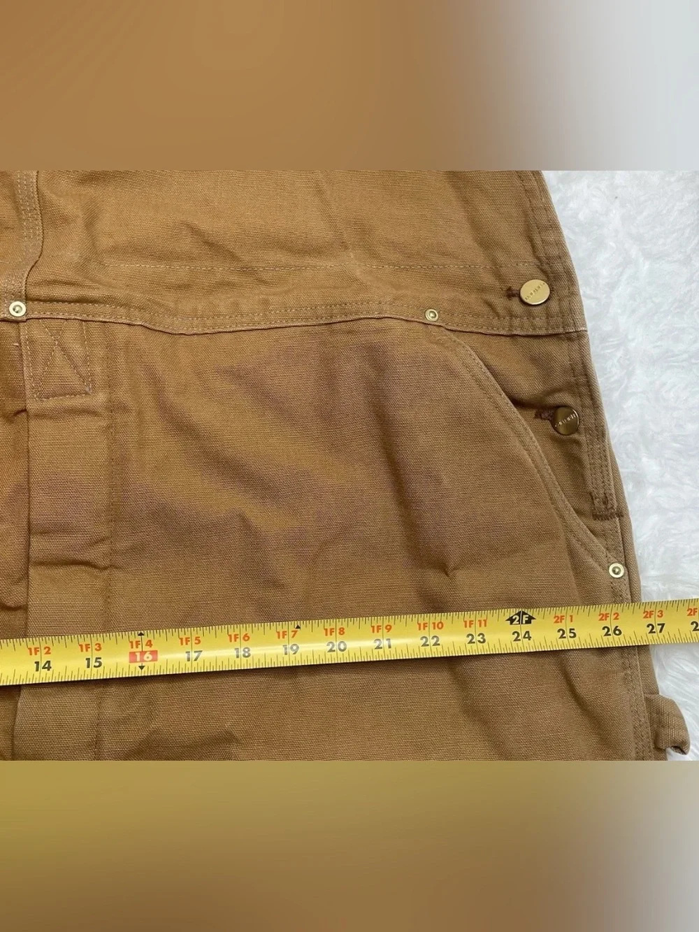 Vintage Carhartt Quilt Lined Bib Overalls Mens Sz 52x32 Brown Insulated Workwear